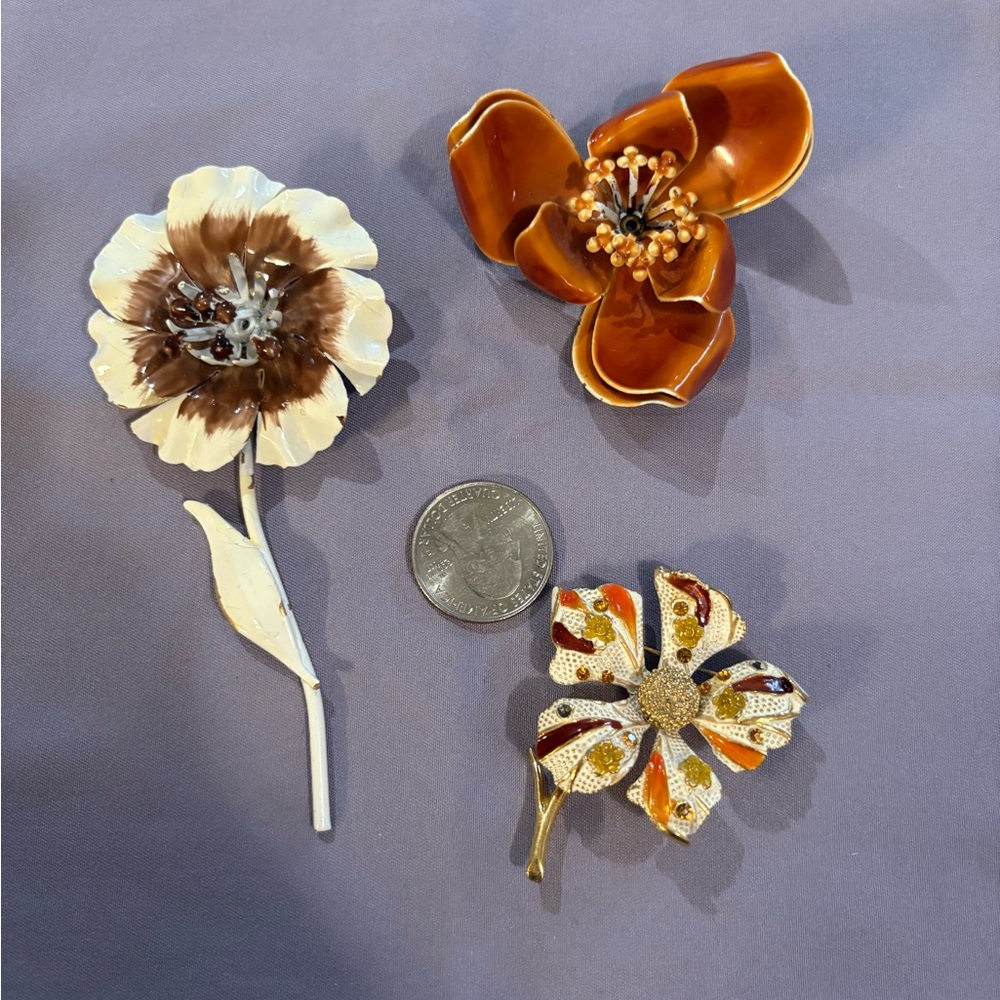Vintage floral pins
